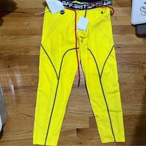 Nike OFF WHITE BRAND Bright Yellow Athletic leggings